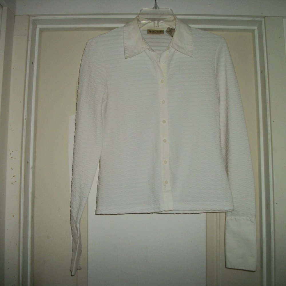 CUTE APOSTROPHE STRETCH CHEVRON TEXTURE SHIRT 6/8